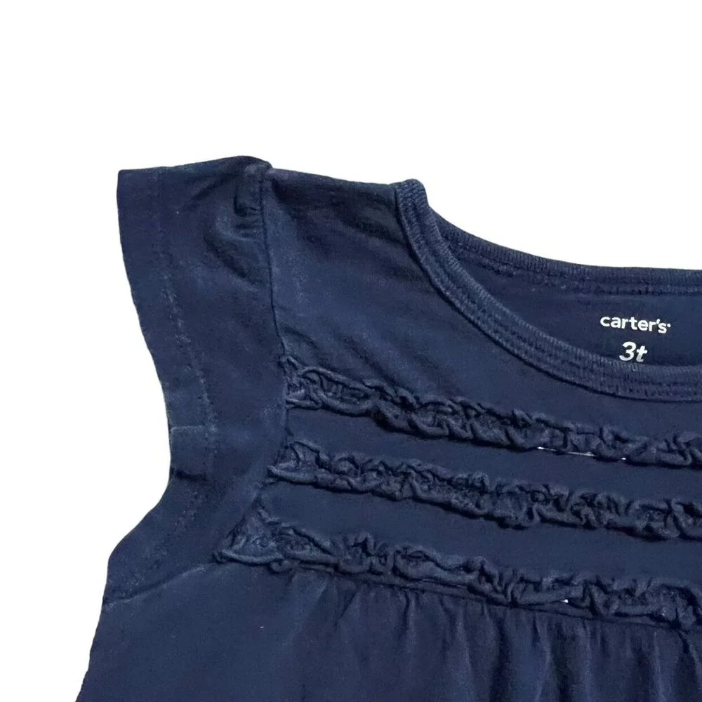 Carter's 3T Navy Ruffle Top